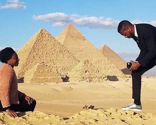 Giza Pyramids Taking Shot